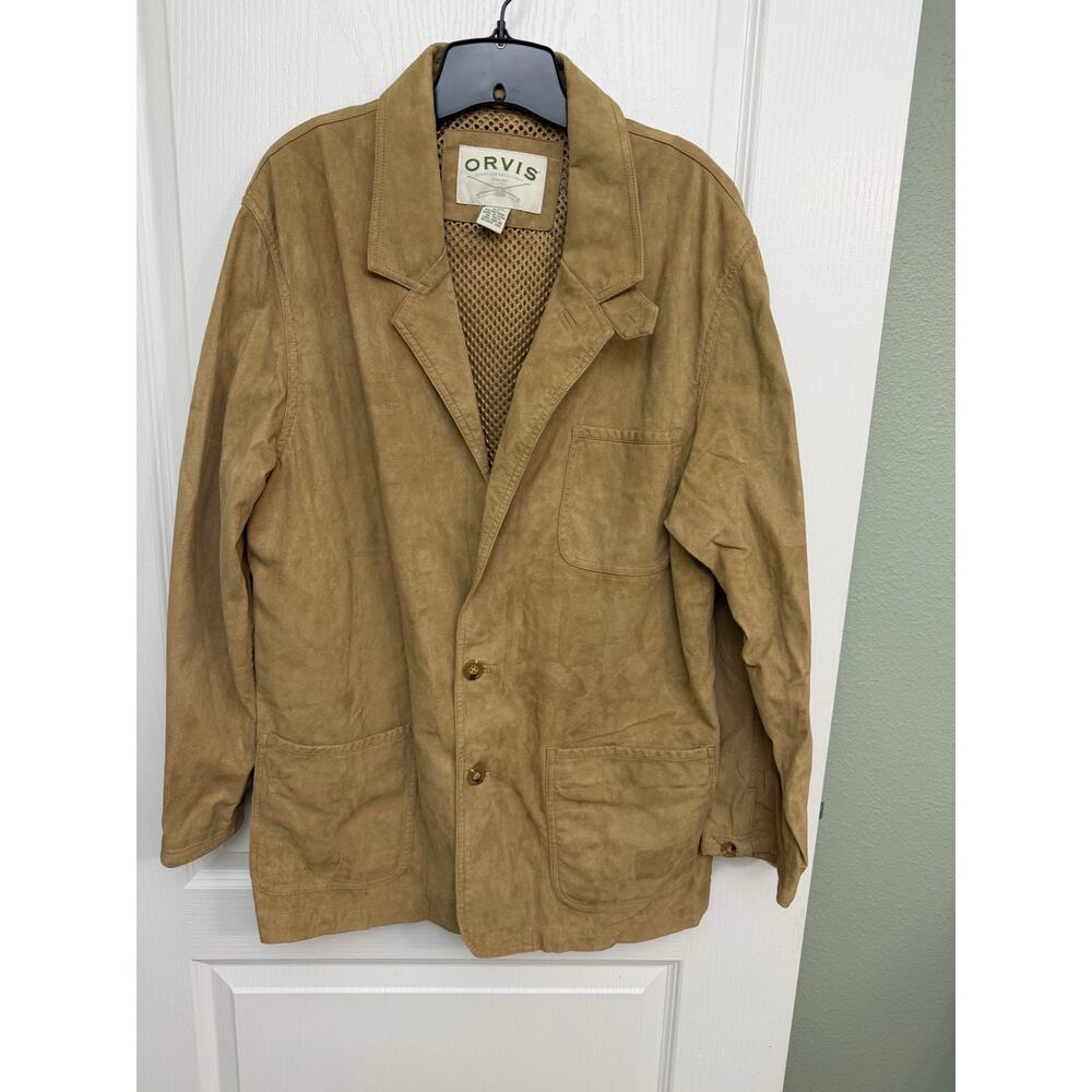 Orvis Men’s Faux Suede sporting Jacket Tan Size 44R
